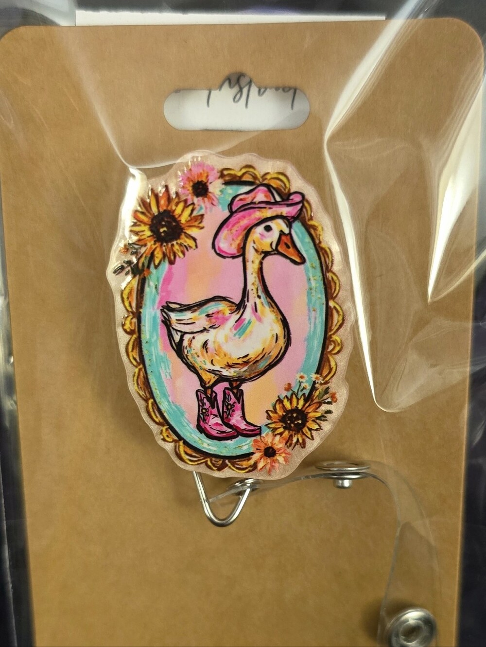 Duck Sunflower & Boots Novelty Badge Reel - Retractable ID Holder